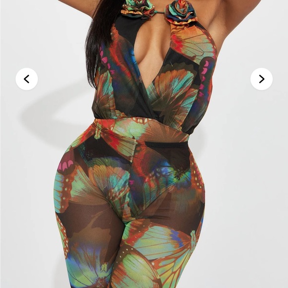 Fashion Nova Pants - Fashion Nova 2 piece set NWT size 2X butterfly
